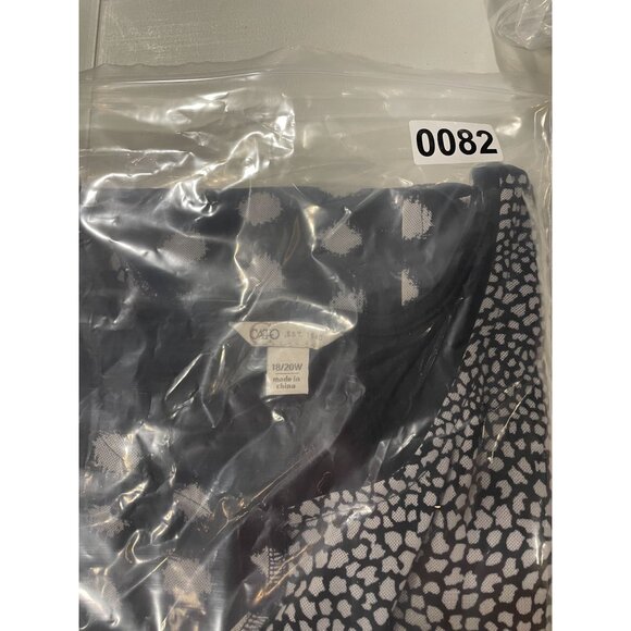 Cato Womens Black/White Sleeveless Asymmetrical Patterned Dress Size 18/20W - Picture 8 of 10